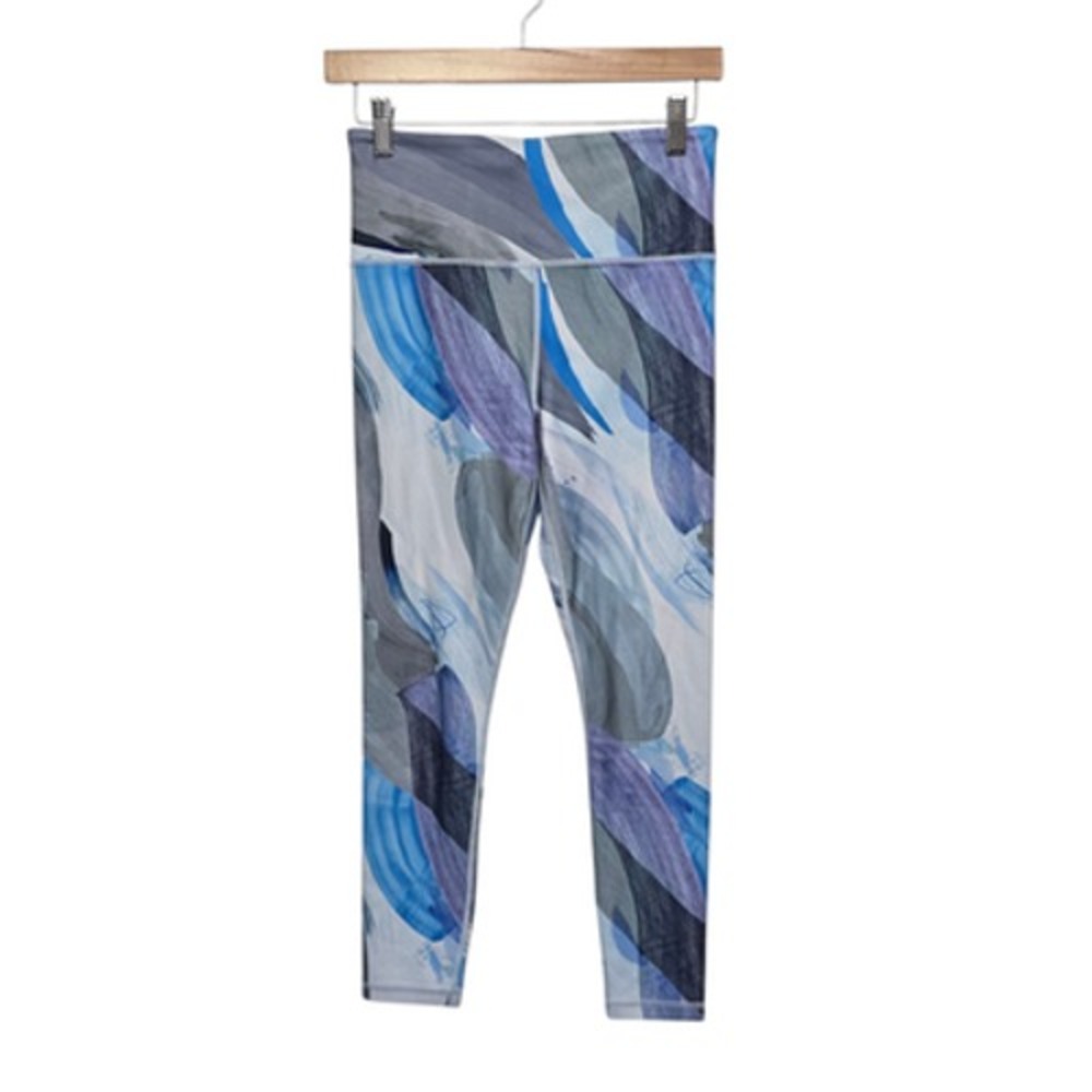 Athleta Leggings Womens Small‎ Blue Gray Elation 7/8 Tight High Rise Yoga Print